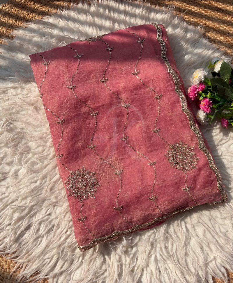 JK 471 Chiffon With Beautiful Bangali Work Saree